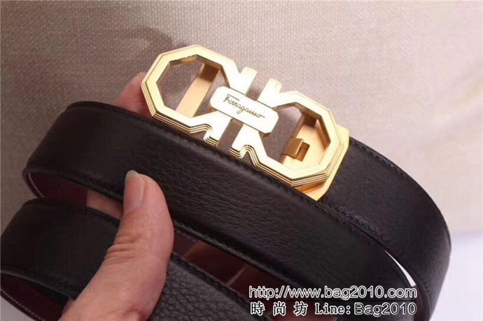 路易威登LV 雙面原版進口荔枝紋牛皮 16精鋼L字母鋼自動扣 男士皮帶  xfp1228